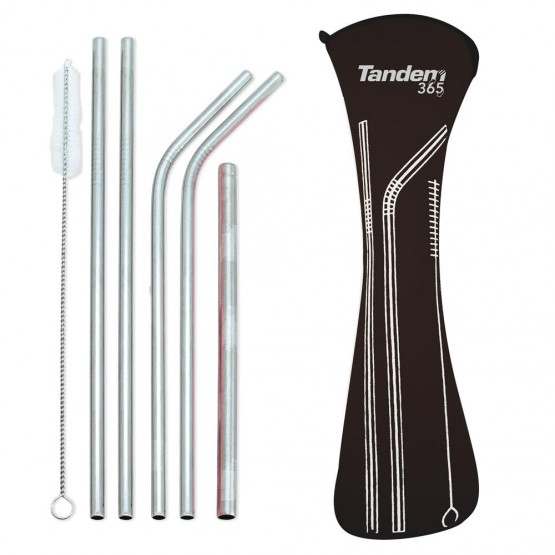 SET DE PAJITAS DE ACERO INOXIDABLE - Sportandem