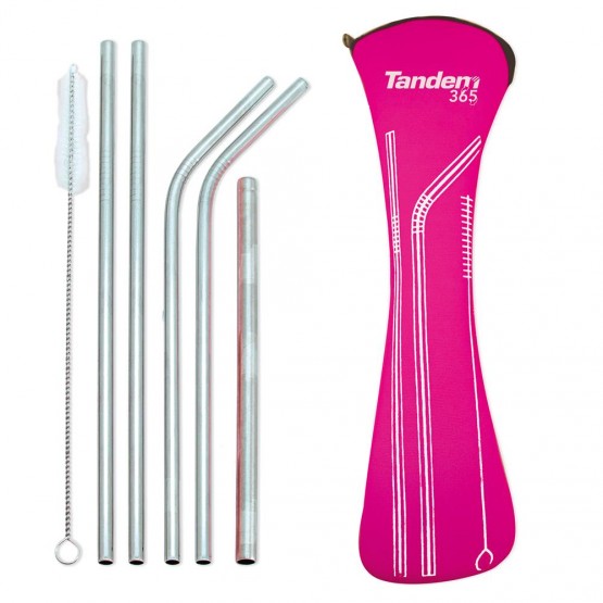 SET DE PAJITAS DE ACERO INOXIDABLE - Sportandem