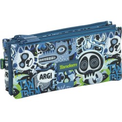 Independent 3 pockets Pencil pouch plus