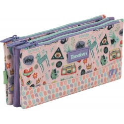 Independent 3 pockets Pencil pouch plus