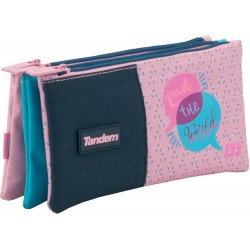 Independent 3 pockets Pencil pouch plus