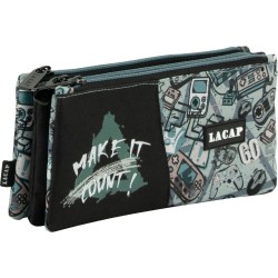 Independent 3 pockets Pencil pouch plus