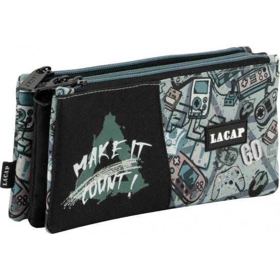 Independent 3 pockets Pencil pouch plus