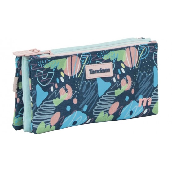 Independent 3 pockets Pencil pouch plus