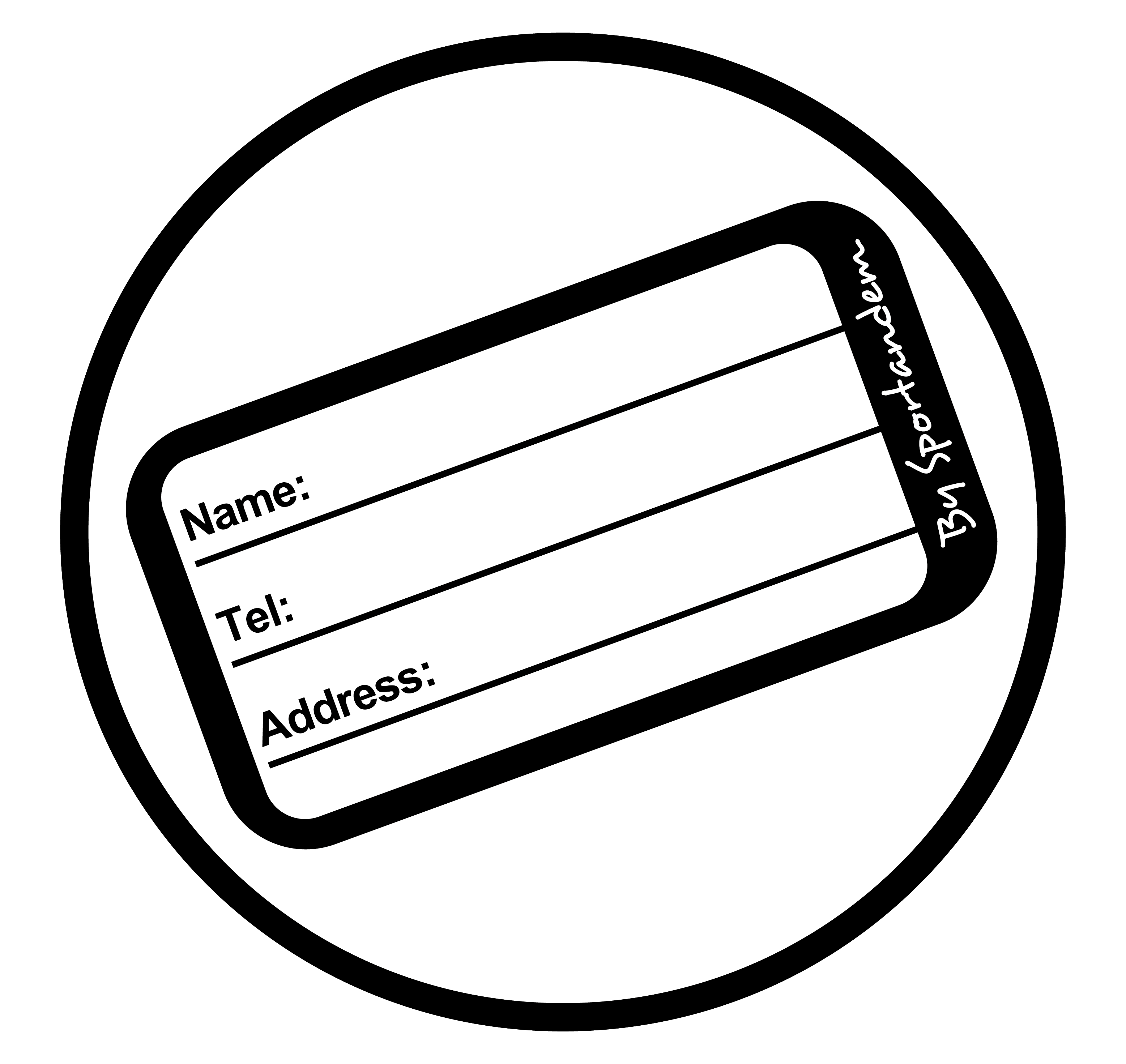 Name tag to write contact information.